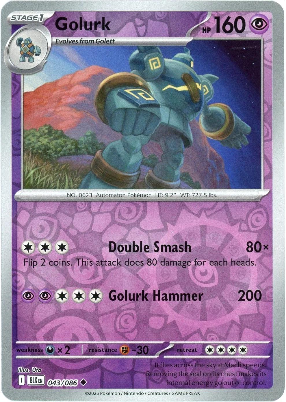 Black Bolt Golurk [Reverse] Pokémon card